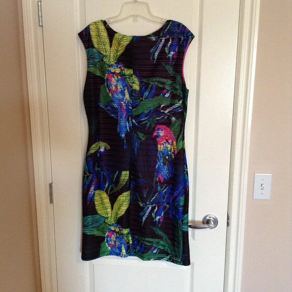 Smashed Lemon Womens Dress Size 12 Black Tropical Beach Lined Pull-Over Vacation - Picture 5 of 8